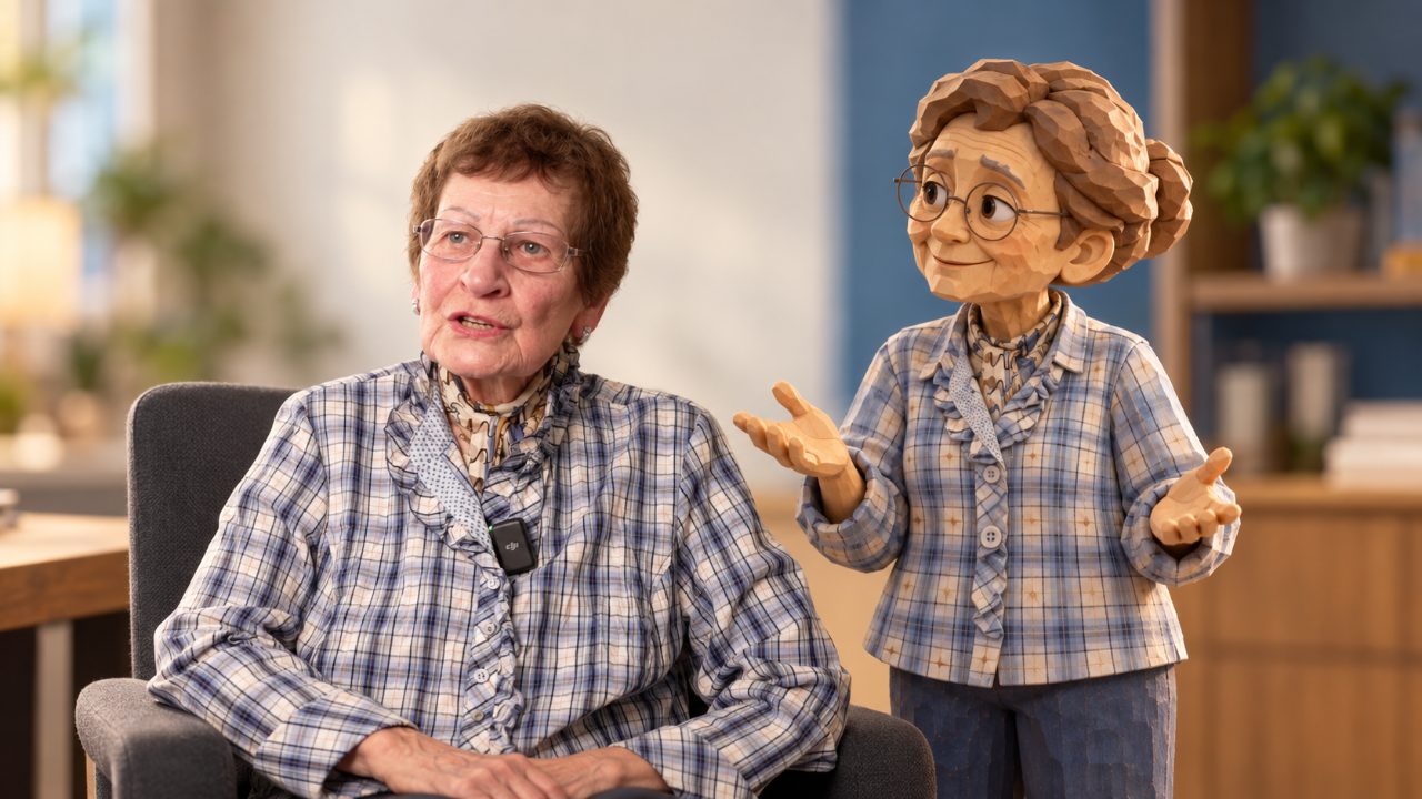 Bestehendes Interview mit animierter Figur